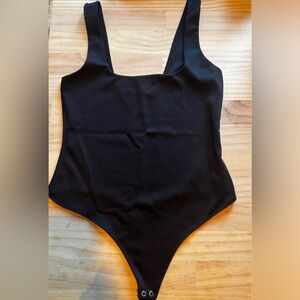 NWOT Good American Classic Black Scuba Bodysuit w/Thong back Size XL